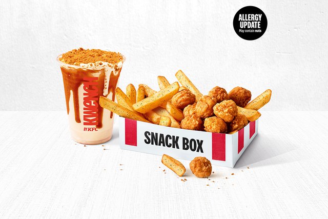 Popcorn Chicken Snack Box with Caramel Krunch Shake kfcmenuprices