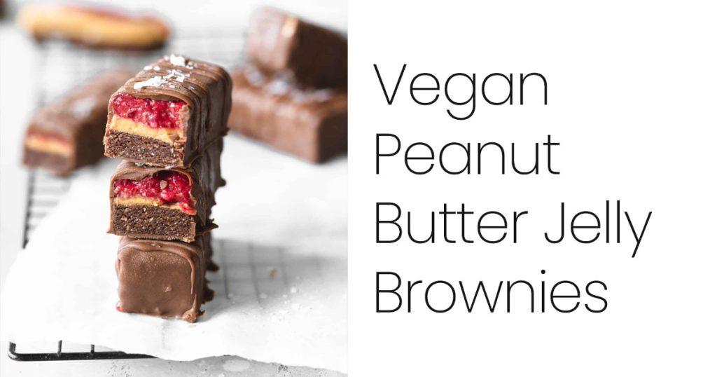 Vegan Peanut Butter Jelly Brownies Bars