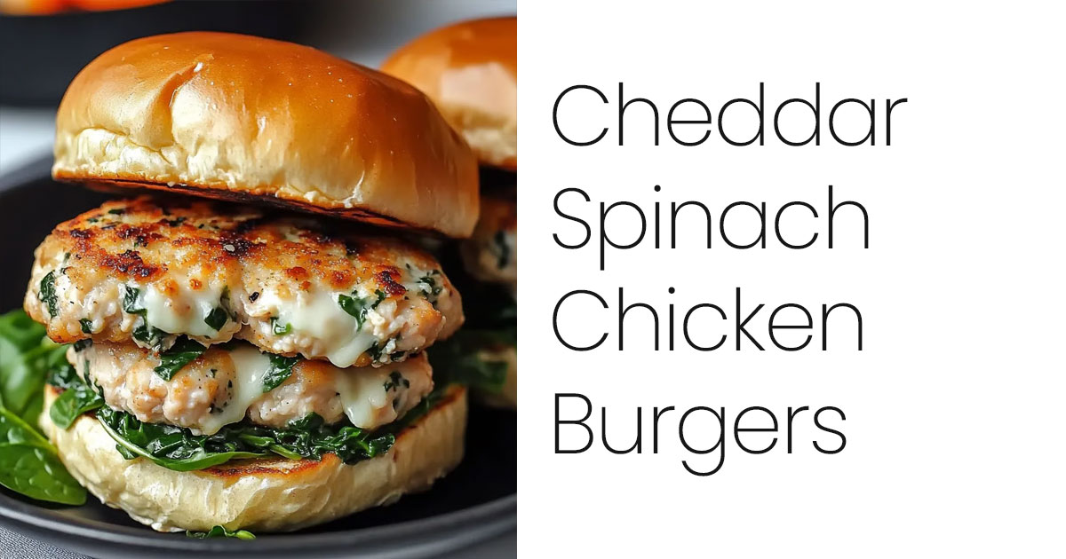 White Cheddar Spinach Chicken Burgers