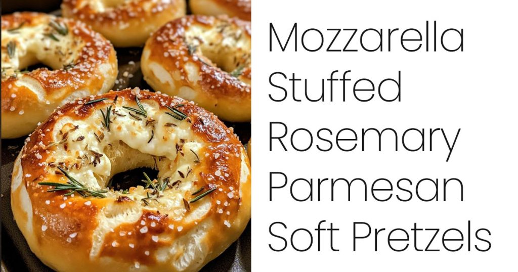 Mozzarella Stuffed Rosemary Parmesan Soft Pretzels
