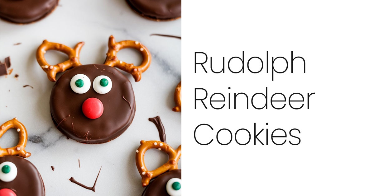 Rudolph Reindeer Cookies with Green-Eyed Charm