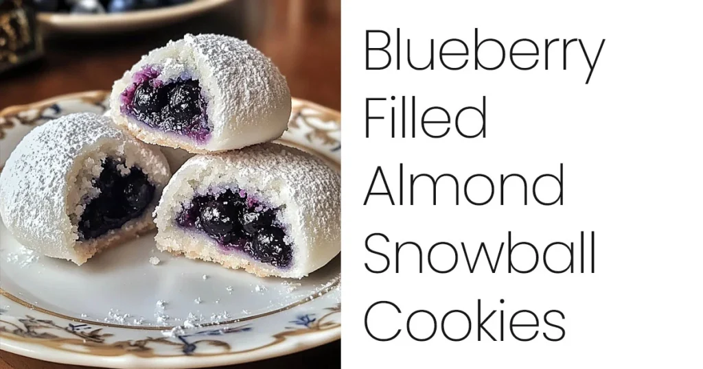 Blueberry Filled Almond Snowball Cookies
