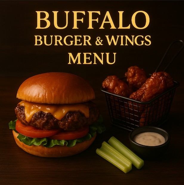 featured image for Buffao Burger and Wings menu menuspotuk