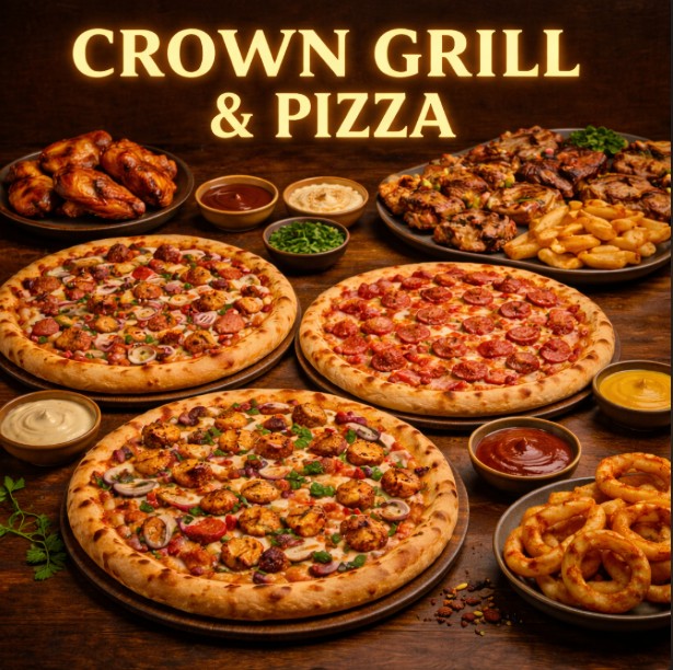featured image of crown grill and pizza menu menuspotuk