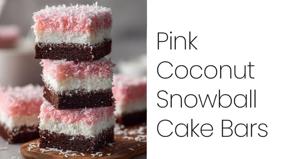 Pink Coconut Snowball Cake Bars