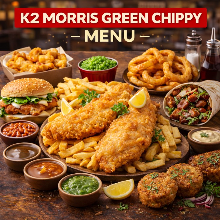 featured image of K2 Morris Green Chippy menu menupsotuk