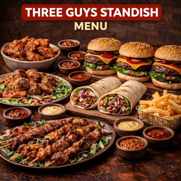 featured image of three guys standish menu menuspotuk