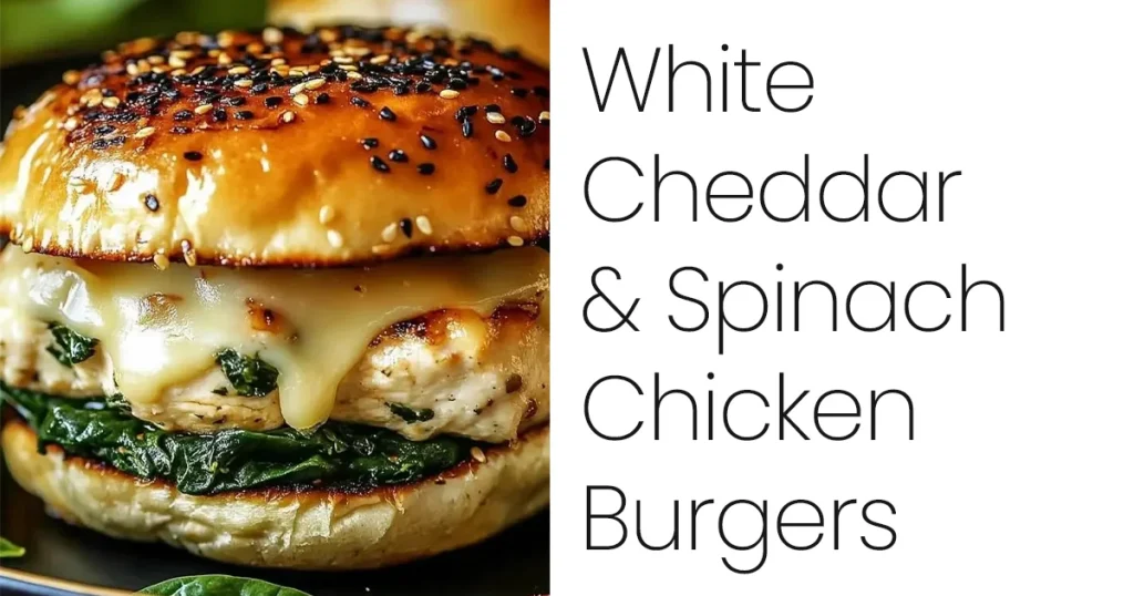 White Cheddar and Spinach Chicken Burgers